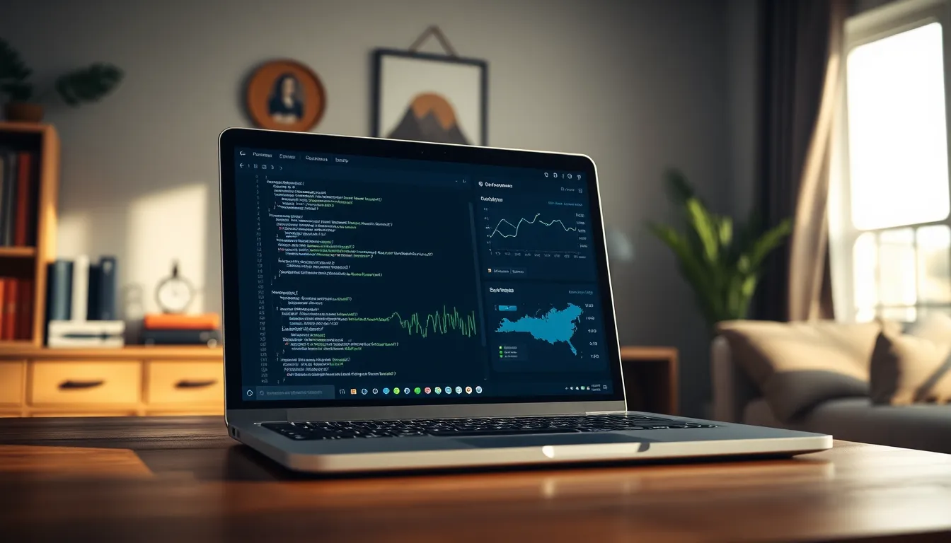 SEO 전략과 데이터 분석 이미지를 보여주는 일러스트레이션